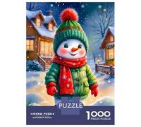 Snowman Winter Cottage 1000 Piece Jigsaw Puzzle Jigsaw Puzzle for Adults Relaxing 38x26cm/1000pcs