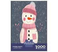 Snowman Winter Scene Jigsaw Puzzle for Adults 1000 Piece Jigsaw Puzzle Relaxing Home Decor 52x38cm/1000pcs