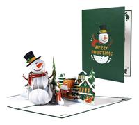 Snowman & Winter Village 3D Pop Up Christmas Card