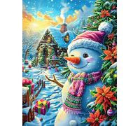 Snowman with A Knit Scarf 300 Pieces Classic Jigsaw Puzzle Animal Plant Puzzle for Adults Concentration Training Wall Art Mental Exercise Halloween Premium Cardboard 300 PCS