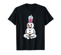 Snowman with Bubble Tea Funny Winter Boba T-Shirt