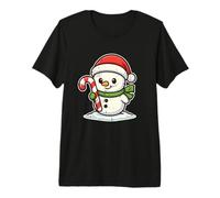 Snowman with Candy Cane Premium T-Shirt