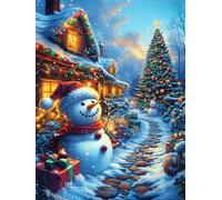 Snowman with Christmas Cottage 1000 Pieces Set Premium Jigsaw Puzzle Mitos Fantástico Cuento De Hadas Teen Fans 14-18 Yrs Logic Skill Leisure Adventure Valentines Gift Creativity & Gift