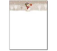 Snowman with Present Christmas Holiday Stationery - 80 Sheets - Great for Flyers, Invitations, or Letters