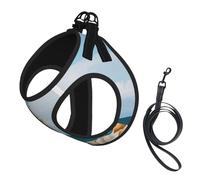Snowman With Seashells Sitting On Sandy Beach Printing Puppy Summer Vest Harness With Reflective,Dog Accessories For Small Medium Large Dogs And Cats