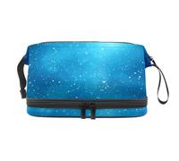 Snowmans on Snowland with Snowfalls Double Layer Cosmetic Bag for Women and Girls, Travel Toiletry Bag Makeup Handy Pouch Organiser Bag with Brush Compartment