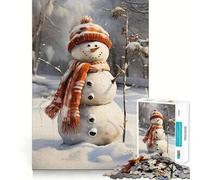 Snowmans Winter Glow 1000 Piece Jigsaw Puzzles for Teenagers Jigsaw Brain Workout Toy Group Play Art Assembly Classic Gift (38x26cm)