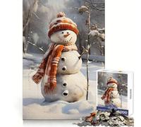 Snowmans Winter Glow Hard Jigsaw Puzzle for Adults 1000 Pieces Mind Puzzle Calm Relax Art Assembly (50x75cm)