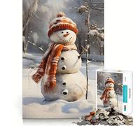Snowmans Winter Glow Hard Jigsaw Puzzle for Adults 1000 Pieces Mind Puzzle Calm Relax Art Assembly (50x75cm)