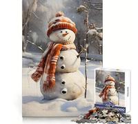 Snowmans Winter Glow Jigsaw Puzzles for Teenagers 1000 Piece Recall Upgrade Calm Relax Clear Cut Art Collection Piece (38x52cm)
