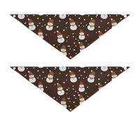 Snowmen Cute Cartoon Black Browchristmas N Dog Holiday Bandanas Snap Button Bib Handkerchief Cute Pet Holiday Accessories Decor for Dogs Cats 2 Pack