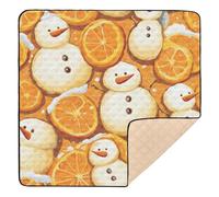 Snowmen Orange Fruits Soft Thick Thick Play mat for Baby for Floor Washable Foldable Activity Gym Mat for Babies Infants Toddlers, 50'' x 50''para juegos de