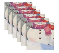 Snowmen Santa Merry Christmas restaurant cloth napkins striped cream cloth napkins set of 6 servilletas para tortillas mexicanas