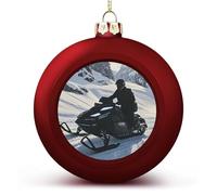 Snowmobile Christmas Ball Ornament Shatterproof Hanging Ball Ornaments with String Decorative Christmas Baubles for Xmas Tree Home Wedding Holiday Party Decor Supply