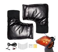 Snowmobile Handlebar Muffs - 12V Windproof Cover,Waterproof Heated Snowmobile Handlebar Gloves | for Winter Scooter ATV Bike Commuting Snowmobiling Electric Car