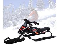 Snowmobile Snow Bike(120x50x44cm) Snow Sleds,Snow Racer Sled, Ski Sled Slider Board with Steering Wheel, Retractable Pull Rope, For Kids and Adults for Outdoor Activities(Green)