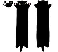 SNOWOLF Cartoon Cat Soft Plush Long Throw Pillow Kitten Pillow Cuddly Stuffed Cute Plush Doll Toy Plush Animals Plush Animal Gift (Black, 70cm/27.55Inch)