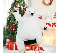 SNOWOLF Giant Simulation 100cm Bear Toy Stuffed Animal Plush Doll Huge Cuddly Teddy Bear for Home Decoration Valentine's Birthday Gift, 39.3in/100cm, White