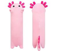 SNOWOLF Stuffed Axolotl Long Pillow Plush Animal Toys Soft Kawaii Stuff Cuddle Toy Adorable Hugging Pillow for Kids (50cm/19.6in, pink)