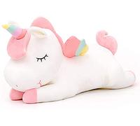 SNOWOLF Unicorn Stuffed Animal Toys Cute Soft Unicorn Plush Hugging Pillow with Rainbow Wings Kawaii Toy for Kids Girls(White, 30cm/11.8Inch)