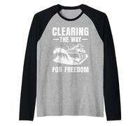 Snowplow Driver CLEARING The Way for Freedom Snow Plow Raglan Baseball Tee