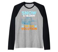 Snowplow Snow is The Enemy Funny Snow Plower Raglan Baseball Tee