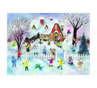 Traditional German large 355x265 Advent calendar - glitter & translucent windows