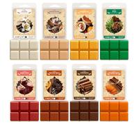 SNOWSEN Autumn Wax Melts Wax Cubes, Strong Fragrance Soy Wax Cubes for Wax Warmer, Scented Wax Melts Gift Set, Cinnamon, Pumpkin Spice, Snickerdoodle, Vanilla and More, Wax Melts Tarts - 8 Pack