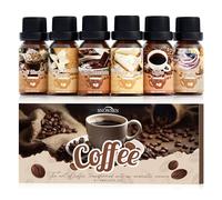 SNOWSEN Coffee Essential Oils Set for Diffusers, Candles, Soap & Home Fragrance - Café Mocha, Coffee, Hot Chocolate, Blueberry Muffin, Cheese Cake, Warm Vanilla Sugar