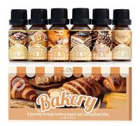 SNOWSEN Essential Oil Bakery Set, Snickerdoodle, Pumpkin Pie, Waffle, Gingerbread, Coffee Cake, Chocolate Cupcake Diffuser Oil for Aromatherapy, Fragrance Oil Gift Set for Candle Making