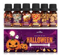 SNOWSEN Halloween Essential Oil Set, Autumn Diffuser Oil for Candle& Soap Making, Candy Corn, Chocolate Pumpkin Pie, Autumn Wreath, Apple Cider, Caramel Corn, Snickerdoodle Aromatherapy Oil