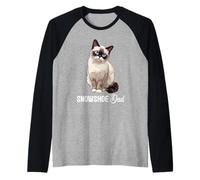 Snowshoe Cats Cat Kitten Snowshoe Dad Raglan Baseball Tee