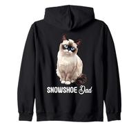 Snowshoe Cats Cat Kitten Snowshoe Dad Zip Hoodie