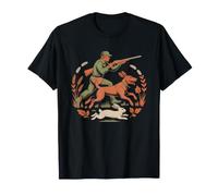 Snowshoe Hare Running Through Snow Hunter Silhouette Art T-Shirt