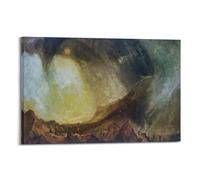 Snowstorm - Hannibal And His Army Crossing The Alps, 1812 Poster by J.M.W.Turner Art Print Wall Photo Paint Hanging Picture Family Bedroom Decor Gift 24x36inch(60x90cm)