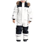 Snowsuit 2025 Children's Boys Ski Suit Thermal Ski Overall Winter Warm Snow Overall Windproof Winter Suit with Removable Mud Suit Outdoor Softshell Suit, White, 8-9 Jahre