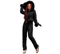 Snowsuit Women's One-Piece Ski Suit Snowboard Overall Winter Warm Snow Skiing Sets Jumpsuit Long Black