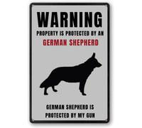 snowsun Dog Tin Sign Warning Property Is Protected By An Attack Dachshund Metal Tin Sign Vintage Aluminum Sign for Home, Room & Garage Wall Decoration 8× 12 Inches