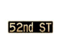 snowsun Metal Sign 52nd St Street Vintage Signs Retro Tin Signs Aluminum Art Plaque Sign Gift Outdoor Home Kitchen Garden Wall UV-Resistant Decor 4x16 Inches