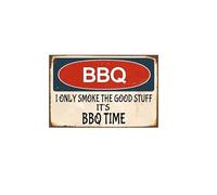 snowsun Metal Sign BBQ I Only Smoke The Good Stuff Sign Vintage Sign Retro Aluminum Tin Signs for Home Kitchen Bathroom Garden Bar 8x12 Inches