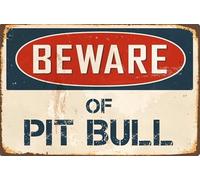 snowsun Metal Sign Beware Of Pit Bull Sign Vintage Sign Retro Aluminum Tin Signs for Home Garden Bar Wall 8x12 Inches
