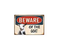snowsun Metal Sign Beware Of The Goat Warning Sign Warning Sign Retro Aluminum Tin Signs for Home Garden Street Outdoor 8x12 Inches
