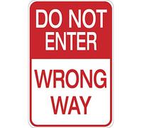 snowsun Metal Sign Do Not Enter Wrong Way Warning Sign Warning Sign Retro Aluminum Tin Signs for Home Garden Street Outdoor 8x12 Inches