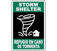 Snowsun Metal Sign Storm Shelter Refugio En Caso De Tormenta Funny Retro Vintage Aluminum Sign for Home garden Coffee Wall Decor Metal Tin Sign 8x12 Inch