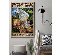 Snowsun Metal Sign That'S What I Do I Keep Bees And I Know Things Funny Retro Vintage Aluminum Sign for Home garden Coffee Wall Decor Metal Tin Sign 8x12 Inch