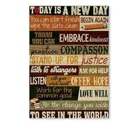 snowsun Metal Sign Today Is A New Day You Can Start Fresh Begin Again Giving Teachers Sign Vintage Funny Sign Retro Aluminum Tin Signs for Home Yard Garden Bar Outdoor 8x12 Inches