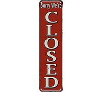 snowsun Metal Sign We're Sorry Closed Vintage Signs Retro Tin Signs Aluminum Sign for Kitchen Home Garden Wall Bar Cafe Decor 4x16 Inches