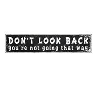 snowsun Metal Signs Don't Look Back You're Not Going That Way Tin Sign Aluminum Sign Funny Vintage Street Sign Wall Decor for Home Farmhouse Bar Cafe Fence Yard Signs 4×16 Inches