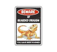 Snowsun Metal Tin Sign Beware Of Bearded Dragon Rerto Sign Vintage Signs for Home Kitchen Garden Yard Wall Bedroom Club Front Door Decor 8x12 Inch