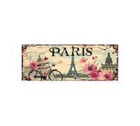Snowsun Metal Tin Sign Bicycle Flowers Paris Metal Signs Vintage Signs Retro Sign For Home Bar Office Outdoor Garden Wall Decor 4x16 Inch